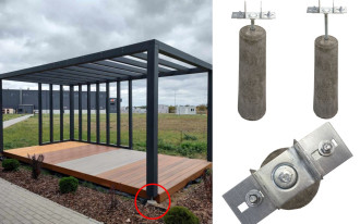 Słupek betonowy z regulowaną kotwą pod taras