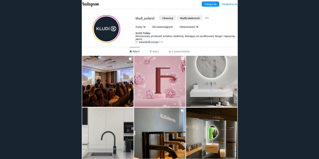 Renomowany producent armatury sanitarnej KLUDI POLSKA ma swoje konto na Instagramie