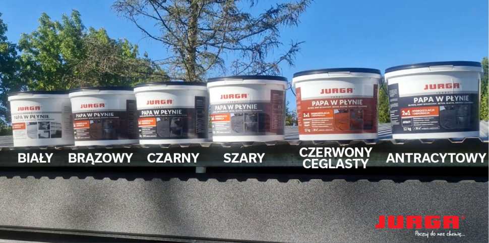 Wybierz z kilku kolorów płynnej papy JURGA