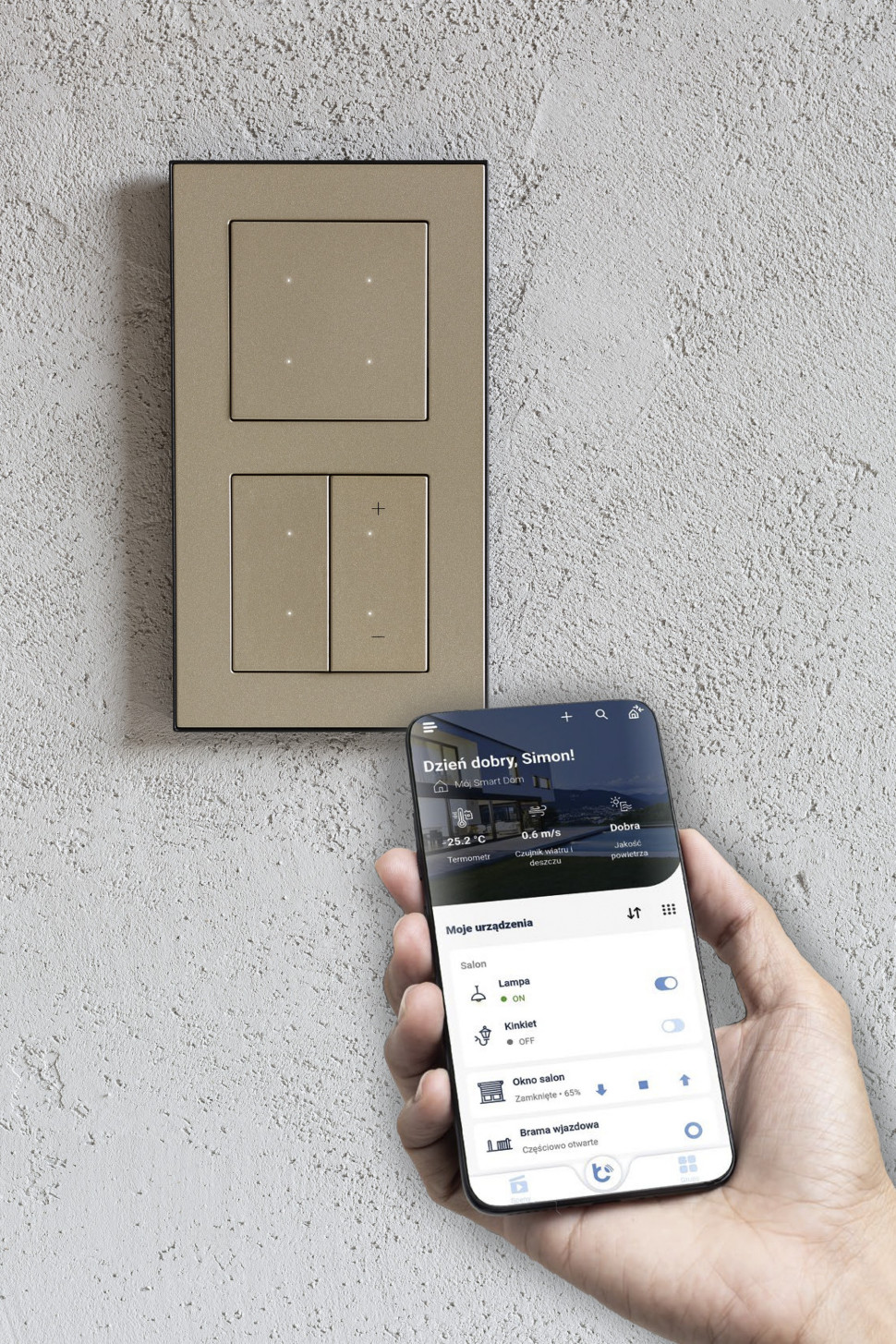 Sterowanie oświetleniem z serią Simon GO