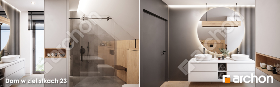 Dom w zielistkach 23 - wizualizacja wnętrz