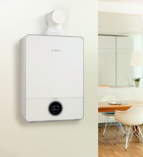 Kocioł gazowy zawieszony przy kuchni