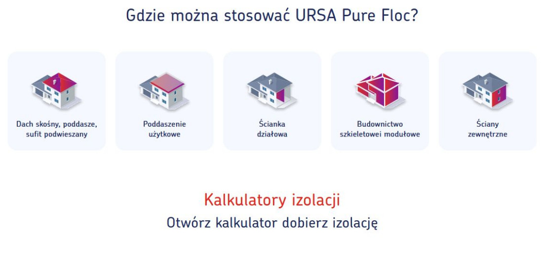 Bezpłatne Kalkulatory Izolacji URSA - narzędzia do projektowania izolacji termicznej z wełny wdmuchiwanej URSA Pure Floc