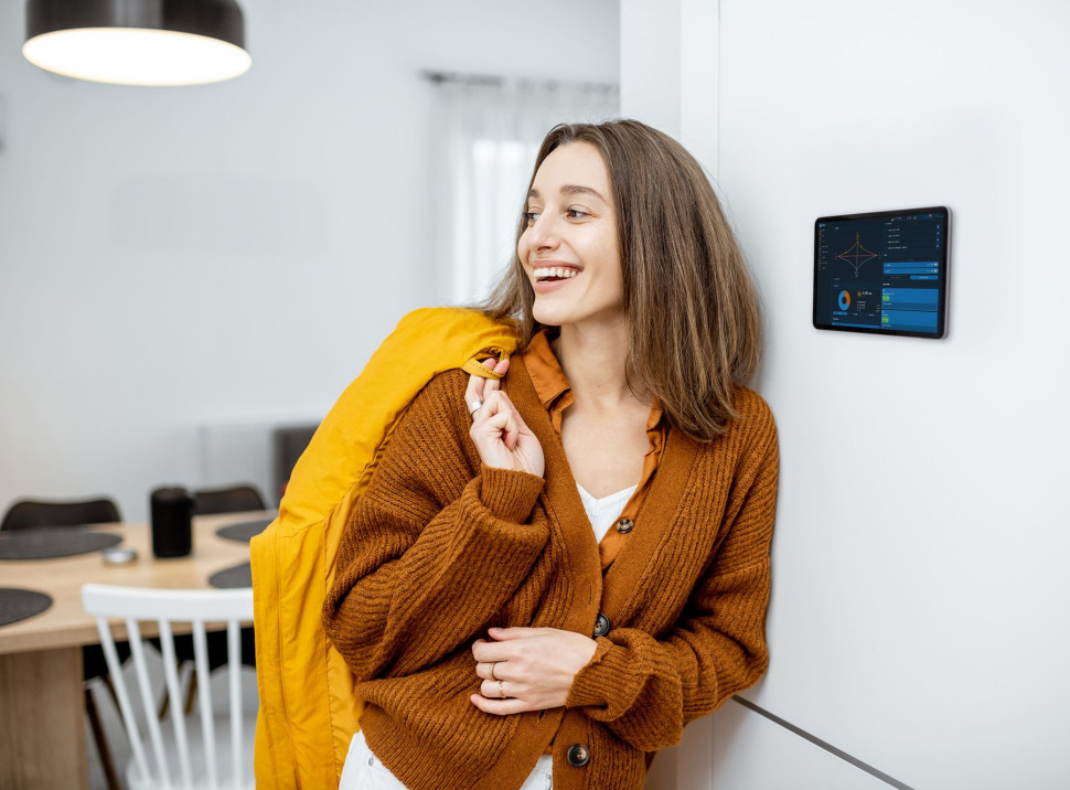 Kontrola systemu Smart Home Galmet na dotykowym ekranie wyświetlacza lub smartfona