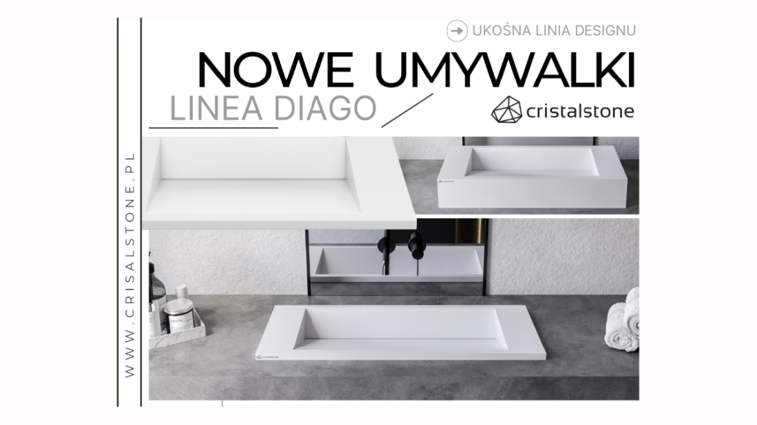 Linea Diago - nowe, designerskie umywalki do niewielkiej, modnej łazienki