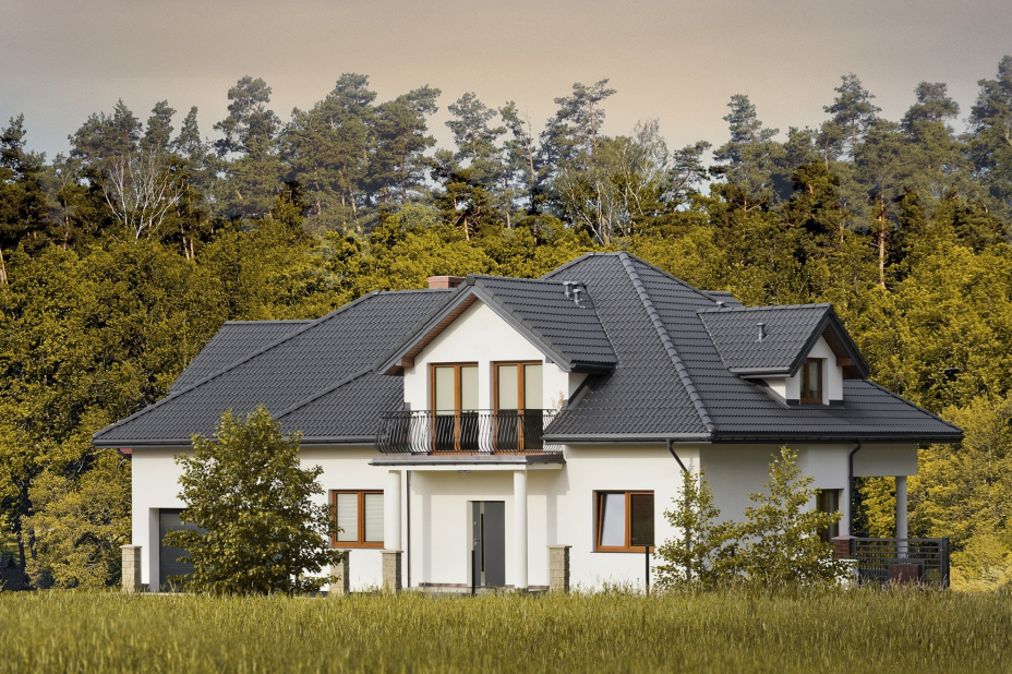 Dachówka betonowa Braas Celtycka Cisar, kolor grafit.