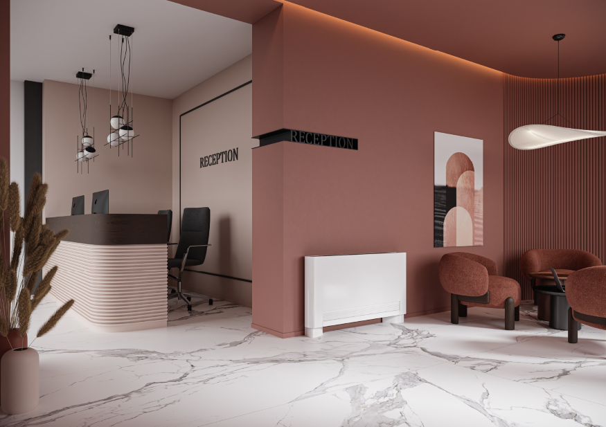 Cichy klimakonwektor Vido S2 dzięki atrakcyjnej, kompaktowej konstrukcji może zapewnić wysoką wydajność grzewczą przy niskiej temperaturze i niewielkiej pojemności wodnej.