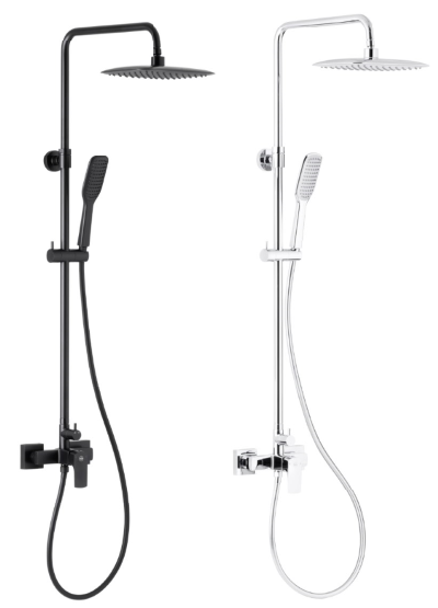 Kolekcja deszczowni Mokait w kolorze chrom i matowa czerń