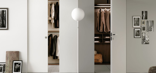 Eclisse - drzwi przesuwne chowane w ścianę oraz drzwi rozwierane ukryte