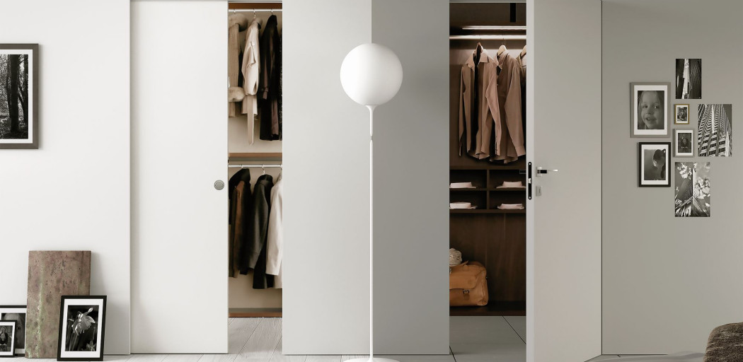 Eclisse - drzwi przesuwne chowane w ścianę oraz drzwi rozwierane ukryte