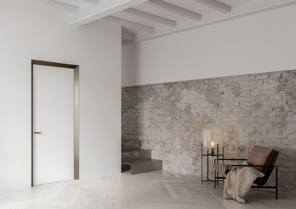 Eclisse - drzwi rozwierane ukryte z ozdobą ościeżnicą