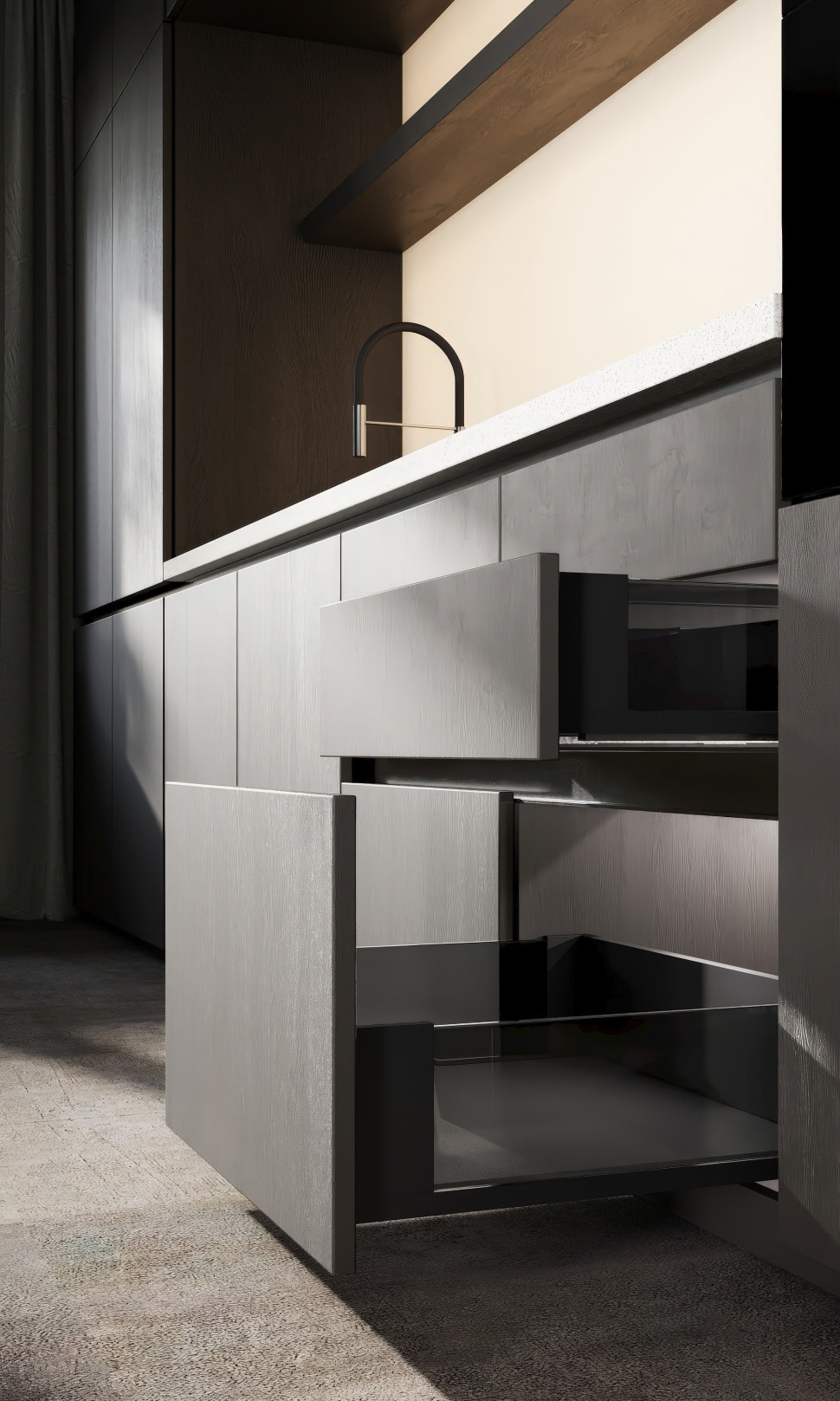 Szuflada AXIS PRO ze szklanymi bokami