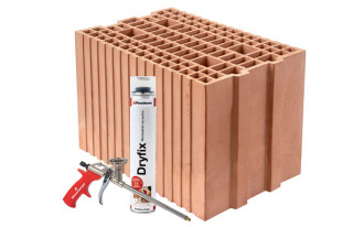 Ściana dwuwarstwowa Porotherm Klima+ 25 Dryfix