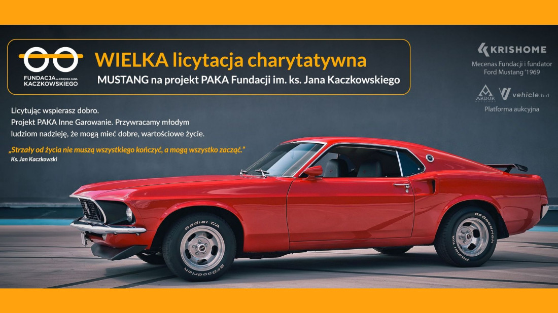  Ford Mustang Mach 1 od KRISHOME na licytacji charytatywnej na rzecz projektu PAKA Fundacji im. ks. Jana Kaczkowskiego