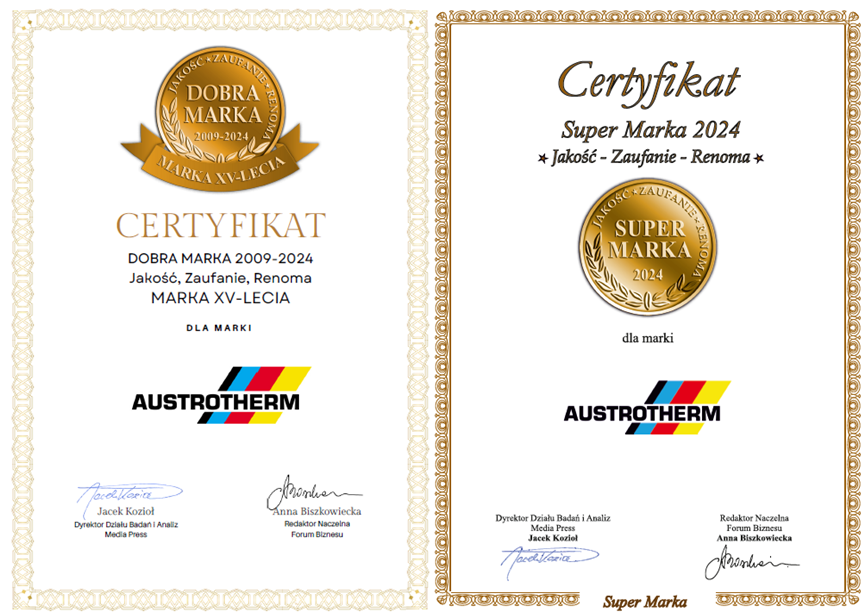 Firma Austrotherm z dwoma wyróżnieniami