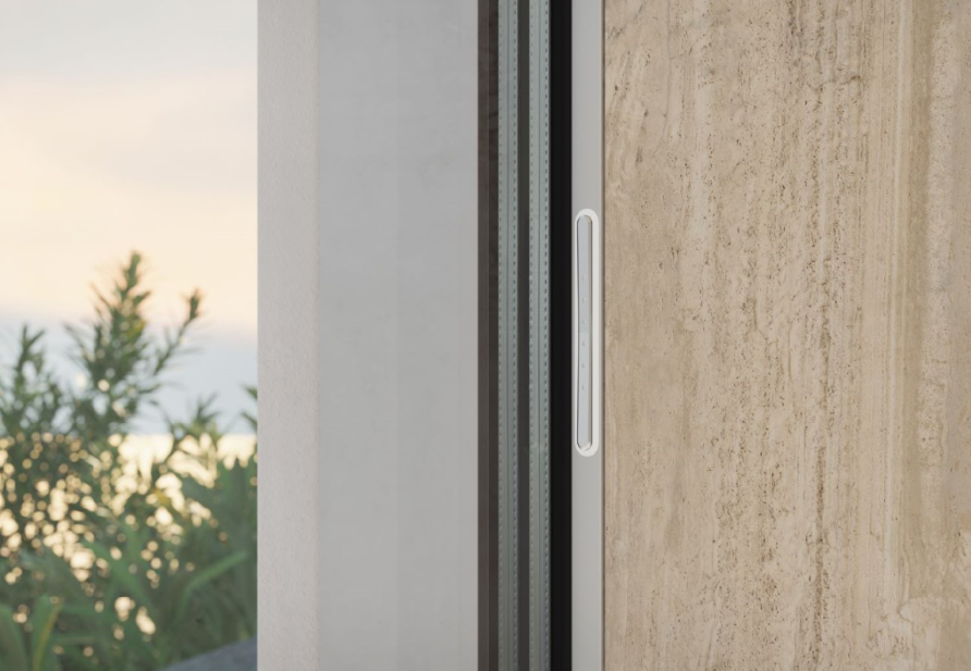 Dyskretny panel sterowania aluminowymi drzwiami podnoszono-przesuwnymi Schüco AS PD 75.HI