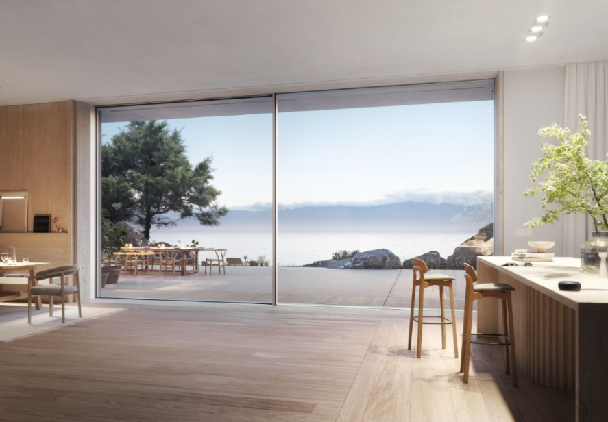 Drzwi podnoszono-przesuwne serii Schüco AS PD 75.HI sterowane komendami głosowymi Alexa