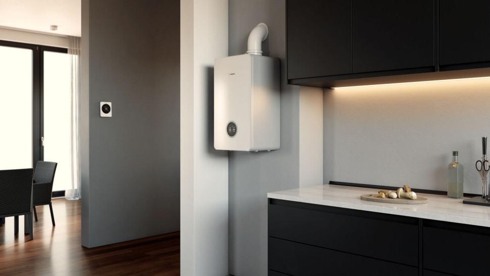 Dyskretny montaż kotła Condens 7800iW w kuchni. fot. Bosch