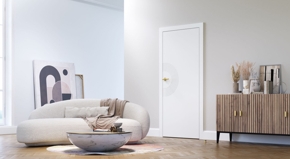 Drzwi wewnętrzne PORTA ART DECO model 1, Lakier UV Premium Plus w kolorze Białym