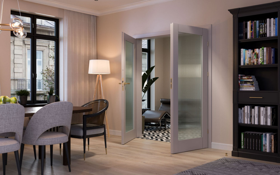 Drzwi wewnętrzne PORTA GRANDE model A.1, podwójne Lakier UV Premium Plus w kolorze Kaszmir