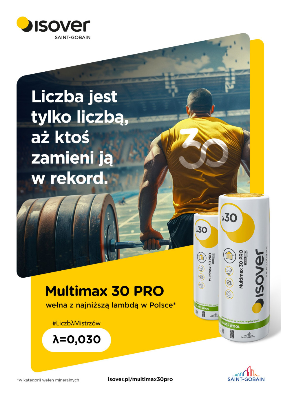 Mata szklana z welonem MULTIMAX 30 PRO to najbardziej energooszczędny materiał izolacyjny z wełny mineralnej na rynku – jego współczynnik przewodzenia ciepła λ wynosi zaledwie 0,030 (W/mK).