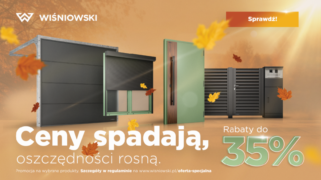 Jesienny festiwal okazji z WIŚNIOWSKI - skorzystaj z rabatów na bramy, okna, drzwi i ogrodzenia!