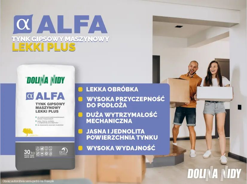 Tynk gipsowy Alfa. fot. Dolina Nidy