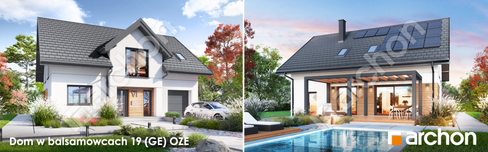 Dom w balsamowcach 19 (GE) OZE - projekt wizualizacja