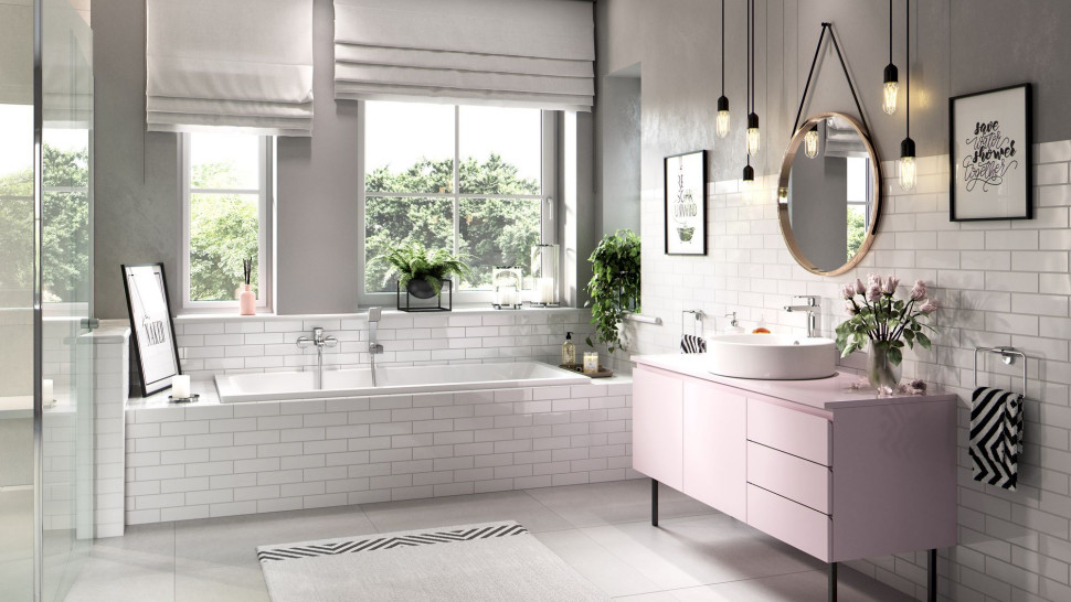 ALBA VERDELINE: bateria umywalkowa stojąca, bateria wannowa ścienna