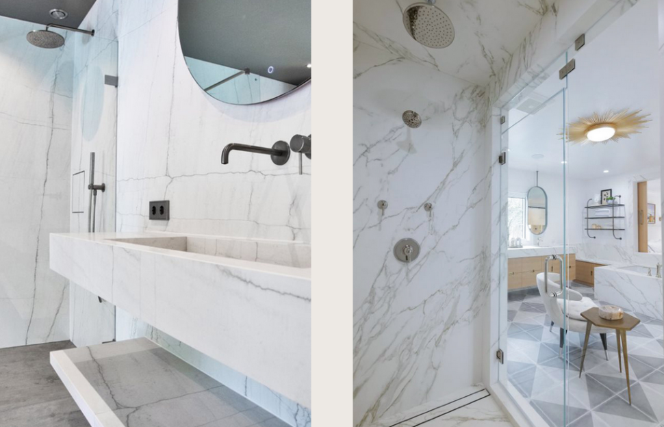 W białej łazience warto postawić na trwałe i łatwe do utrzymania w czystości powierzchnie.