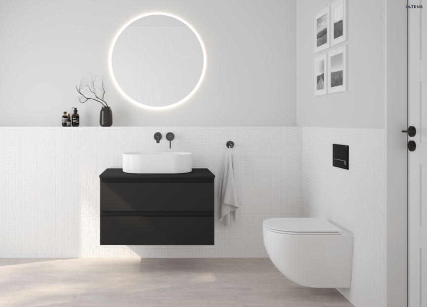 Oltens Nordlis lustro 80 cm okrągłe z oświetleniem LED i systemem Klarglas 64101000.