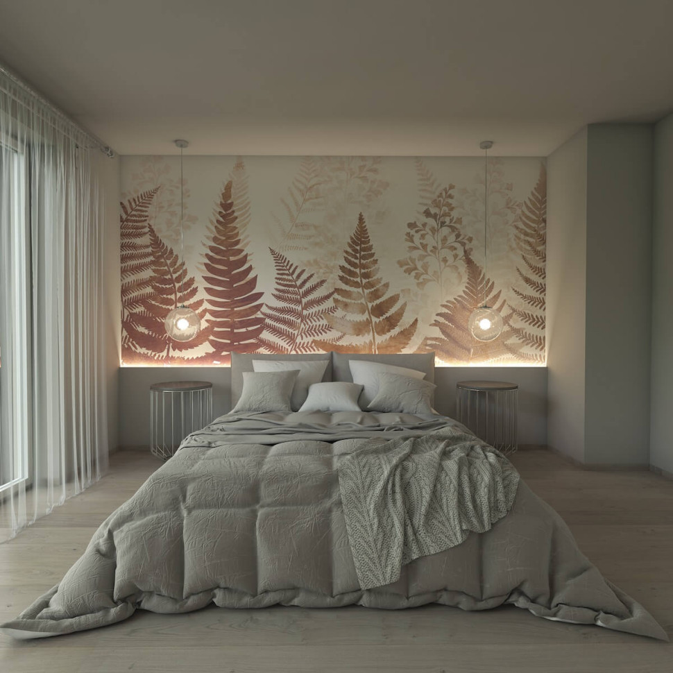 dekoracja na ściany w sypialni tapeta