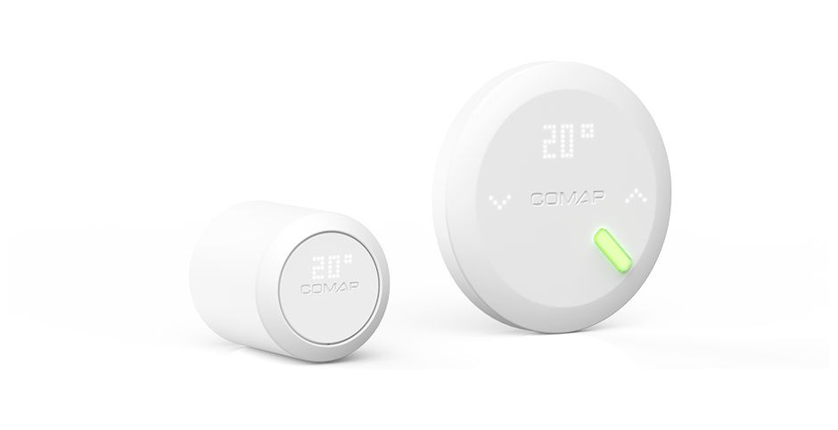 Inteligentne termostaty i głowice grzejnikowe marki Comap.