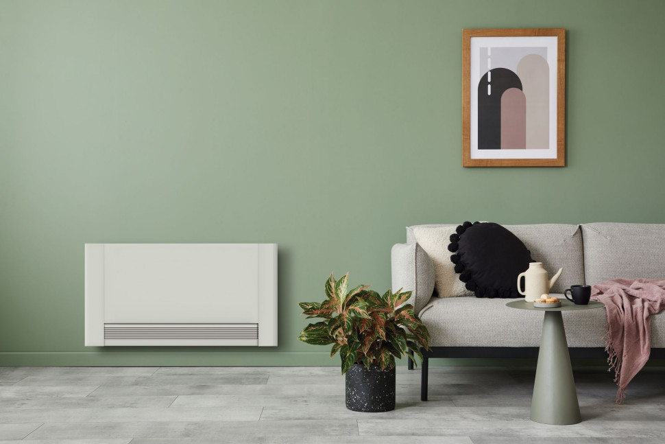 Grzejniki o specjalnej konstrukcji mają wysoką moc, nawet gdy zasila je woda o temperaturze zaledwie ok. 40°C