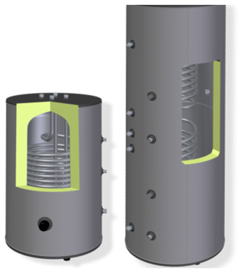 Wymienniki ciepła: z jedną oraz z dwoma wężownicami.