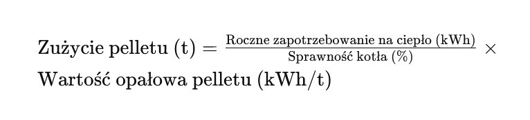 Aby dokładnie oszacować zużycie pelletu, możesz posłużyć się prostym wzorem