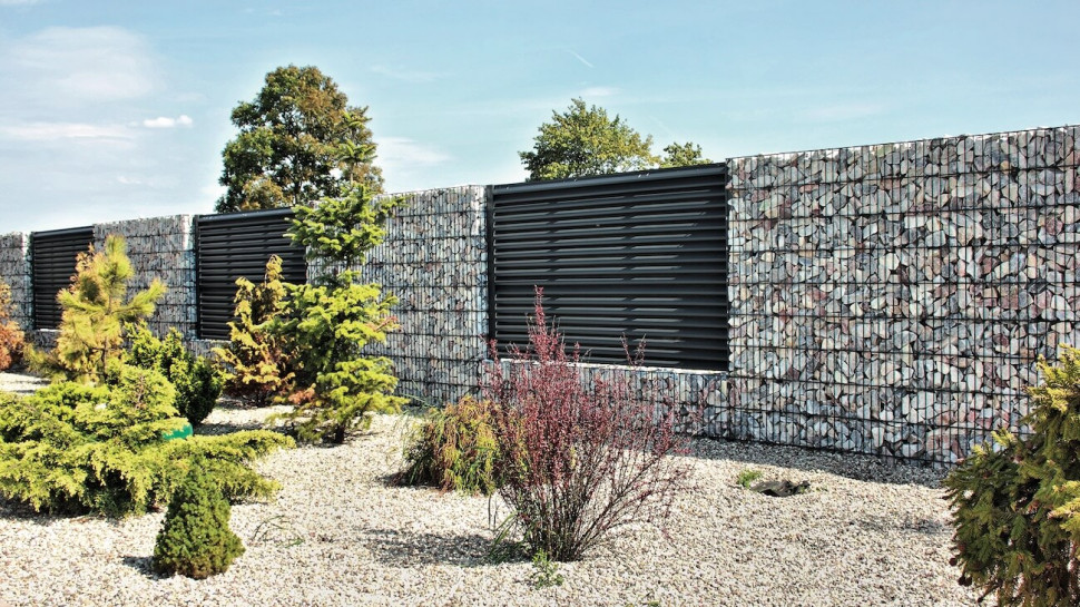 gabiony projekt ogrodzenia