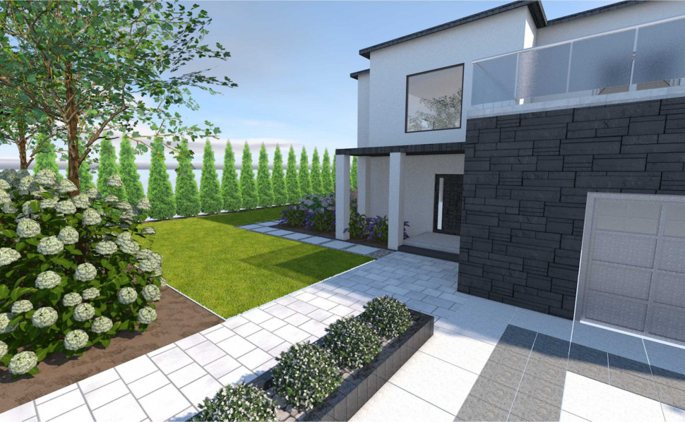 Otoczenie domu dobrze zaprojektowane