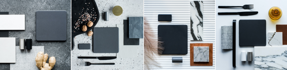 Moodboard zlewozmywak kolor łupkowa szarość.