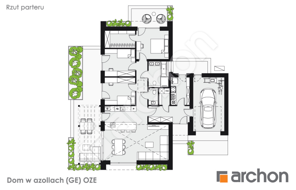 Dom w azollach (GE) OZE - rzut parteru