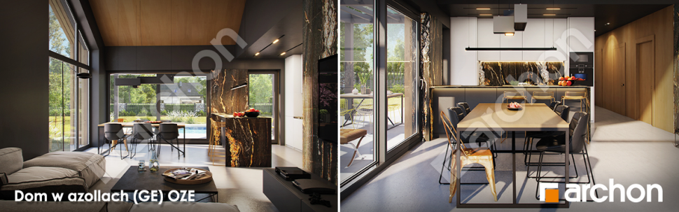 Dom w azollach (GE) OZE - wizualizacja wnętrza