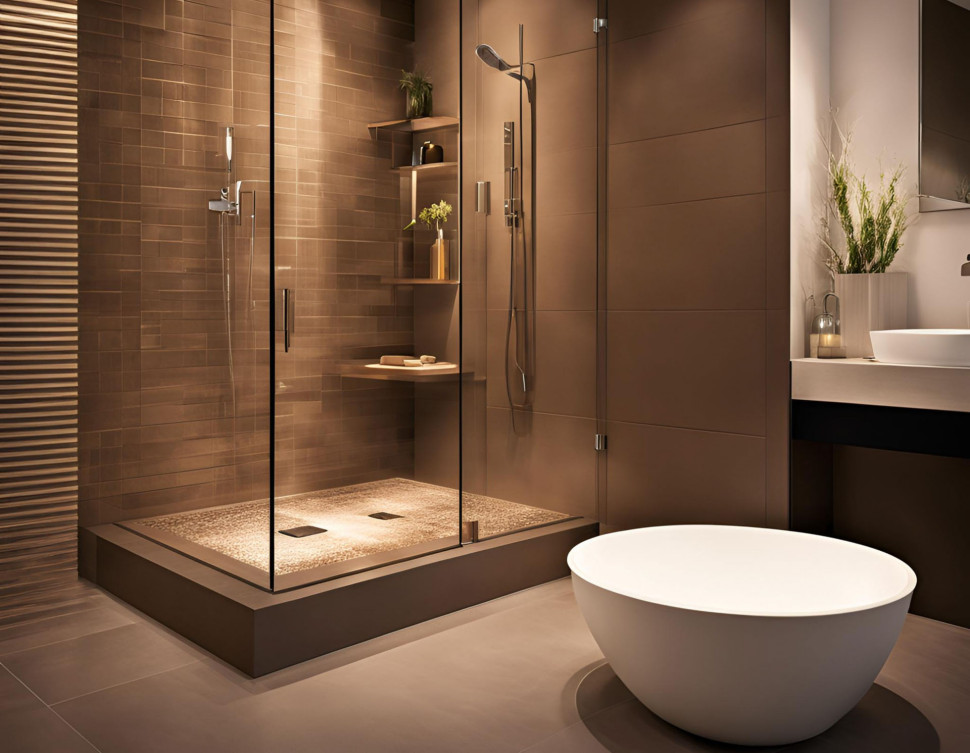 Szkło Aromatyczna Mokka z kolekcji Pilkington Inspired by Nature w łazience