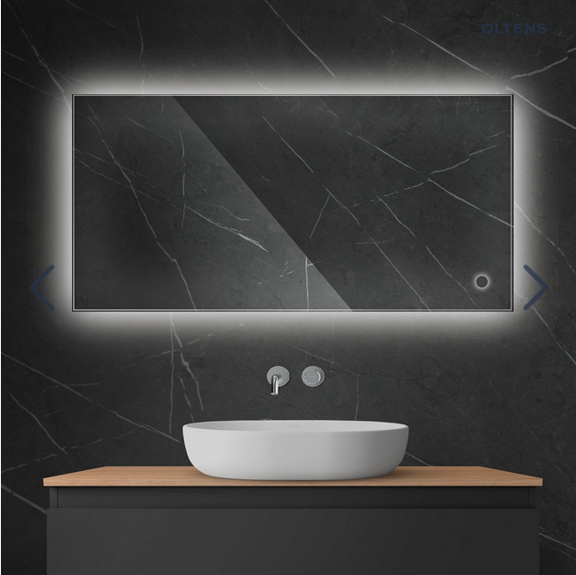 Oltens Nordlis lustro 60x120 cm prostokątne z oświetleniem LED i systemem Klarglas