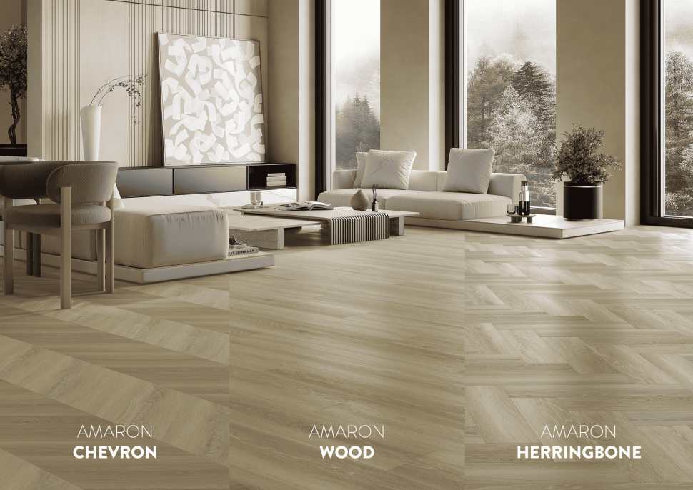 Kolekcje posadzek: Amaron Wood, Amaron Herringbone i Amaron Chevron