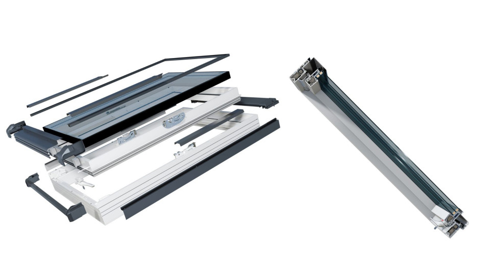 Okno dachowe, przekrój