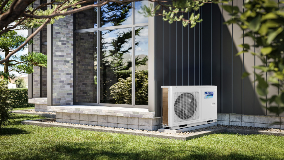 W nowym domu, gdy planowane jest ogrzewanie pompą ciepła, najlepiej przewidzieć ogrzewanie podłogowe na wszystkich kondygnacjach, fot. GREE