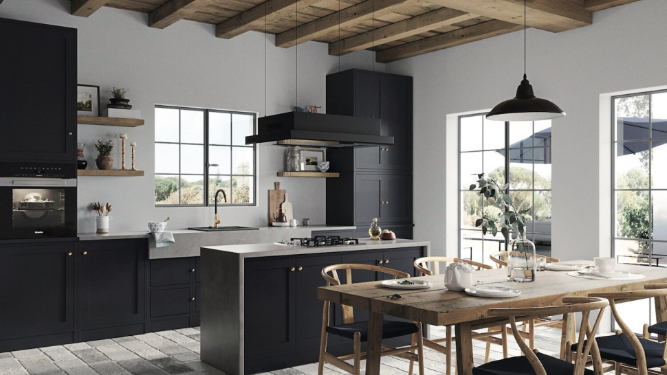 wyspa w kuchni z miejscem do gotowania