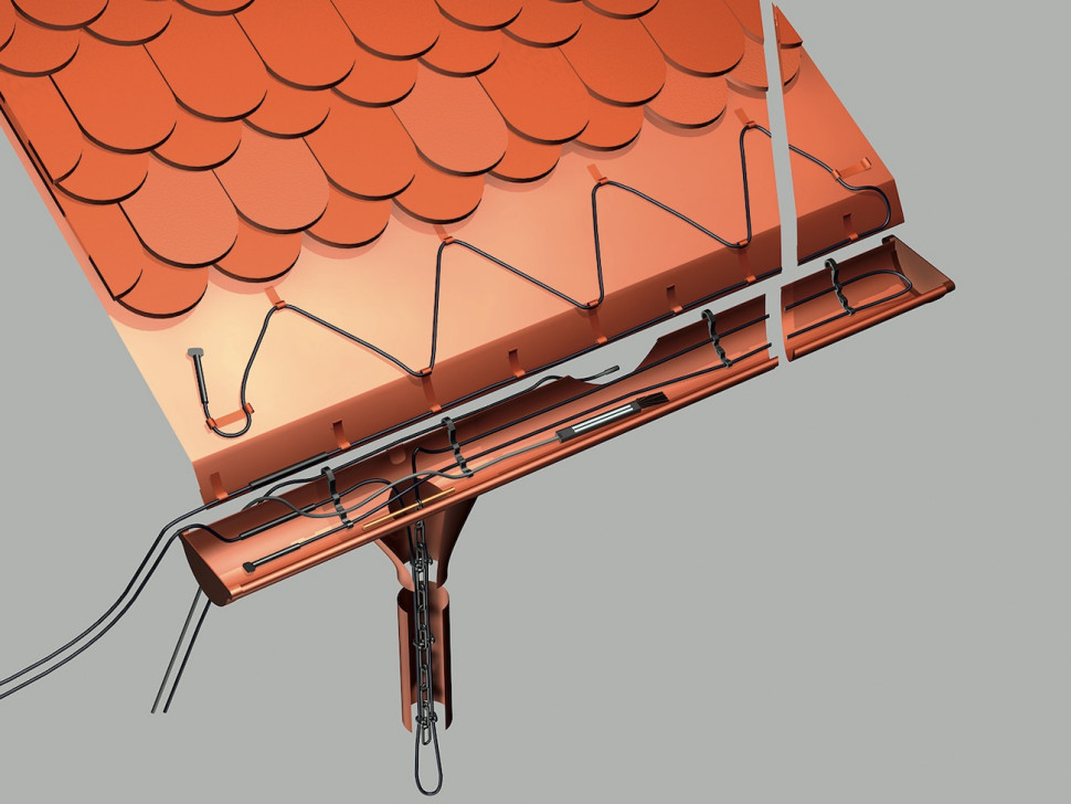 przewody ogrzewanie rynien