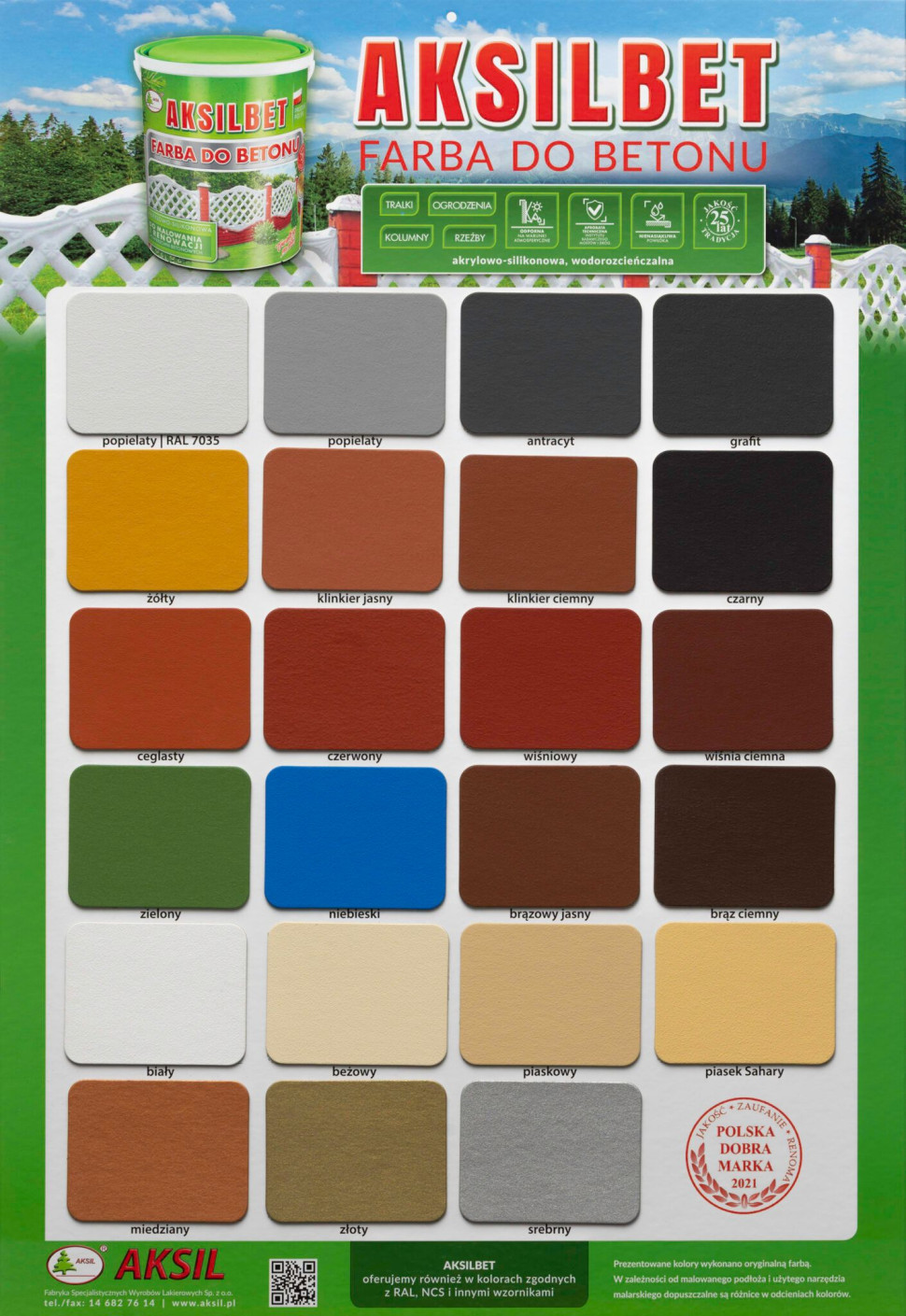 Dzięki bogatej palecie barw farby do betonu, z łatwością dopasujesz kolor do swojego otoczenia