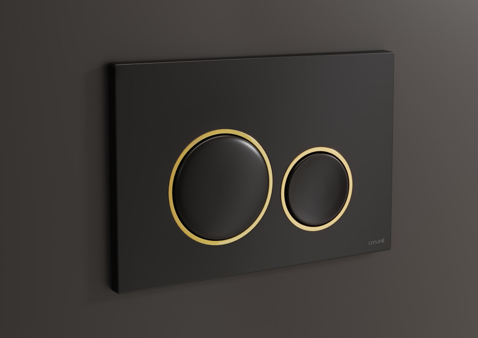 Złoty błyszczący przycisk spłukujący LUNA by Cersanit 